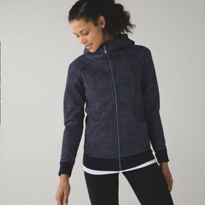 Lululemon Full Zip Scuba Hoodie III Double Dot Naval Blue Lullaby Purple Size 2